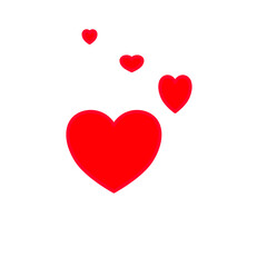 Red heart shapes vector design, Red heart icons vector illustration.