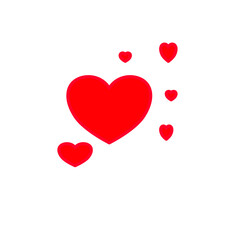Red heart shapes vector design, Red heart icons vector illustration.
