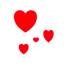 Red heart shapes vector design, Red heart icons vector illustration.