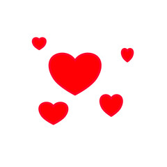 Red heart shapes vector design, Red heart icons vector illustration.