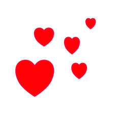 Red heart shapes vector design, Red heart icons vector illustration.