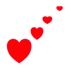 Red heart shapes vector design, Red heart icons vector illustration.