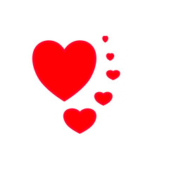 Red heart shapes vector design, Red heart icons vector illustration.