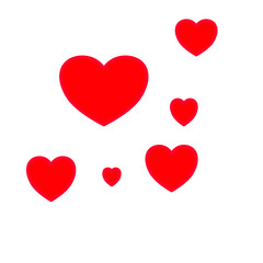 Red heart shapes vector design, Red heart icons vector illustration.