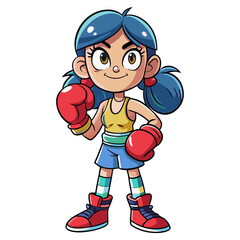 Obraz premium boxing player cartoon vector