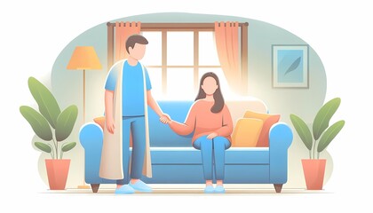 Couple Spending Time Together at Home
