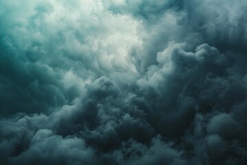 Naklejka premium The majestic and powerful cumulonimbus storm clouds gathering in the sky, creating a dramatic and ominous atmosphere in nature