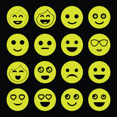 A Set of Yellow Emoji Icons