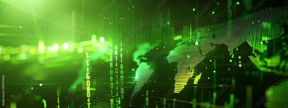 Poster stock chart on candlestick chart background. generative ai