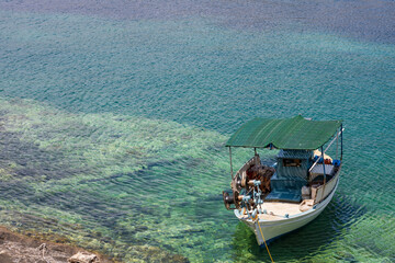 Beautiful seaside landscape in the area of ​​Aliki  Alyki island of Thassos Greece.