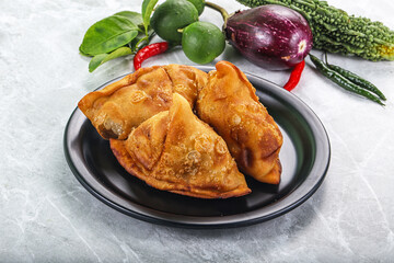 Indian cuisine - fries crispy samosa