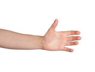 A hand showcasing an elegant gesture of holding an invisible object or bottle, displayed in both...