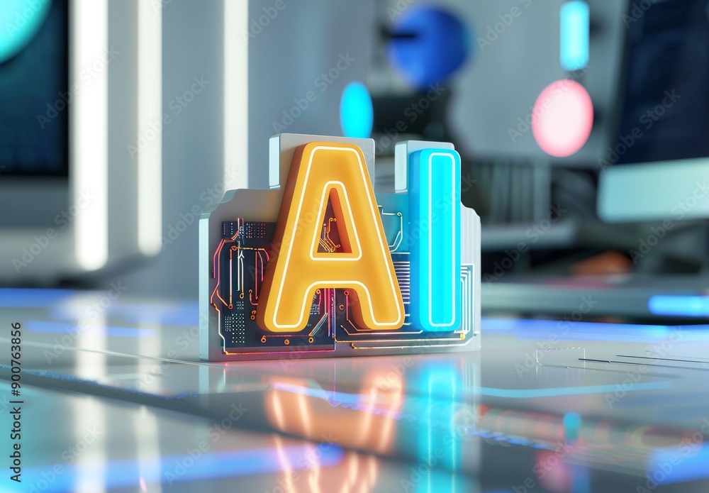 Poster 3d rendering of the word 