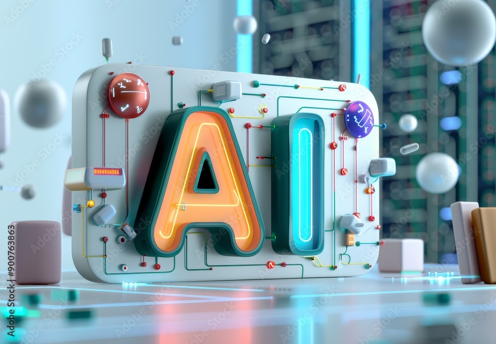 Aufkleber 3d rendering of the word 