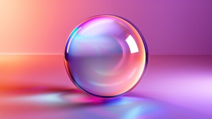 A Transparent Sphere Against a Vibrant Pink Gradient