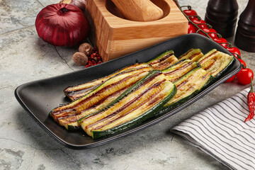 Grilled zucchini with olive oil