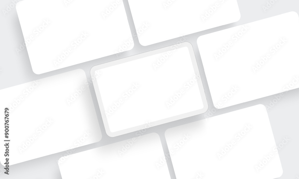 Aufkleber clay tablet computer with blank app screens for showing mobile designs. vector illustration