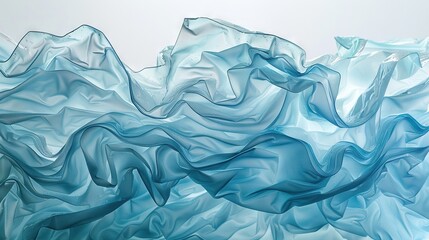 Obraz premium A close-up of a blue-and-white wave painting on a white background, set against a blue sky