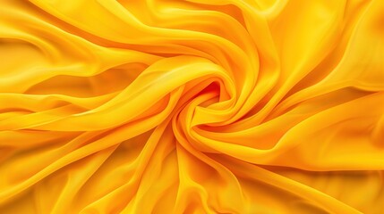 Fototapeta premium Close-up of yellow fabric with many folds on the top and bottom