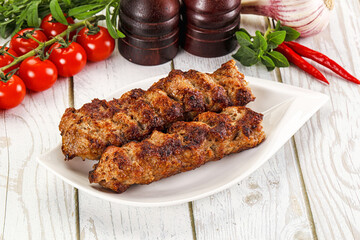 Chicken kebab minced meat and spices