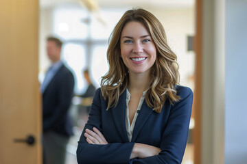 Portrait of a Professional Accountant, Businesswoman, Financial Analyst, Business Analyst, Partner, CEO, CFO, Manager, Supervisor, in the office with working enviroment in the background.