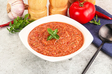 Cold vegan tomato soup Gazpacho