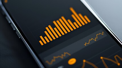 A close-up of a stock trading app with buy and sell buttons highlighted