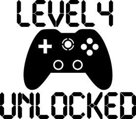 Level 4 Unlocked Gamer Birthday Design