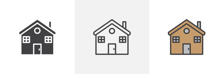 Chalet colored icon set