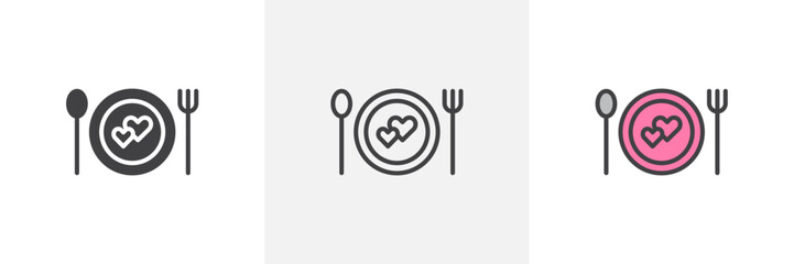 Love Plate colored icon set