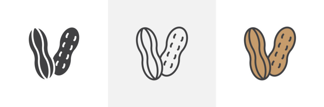 Peanut colored icon set