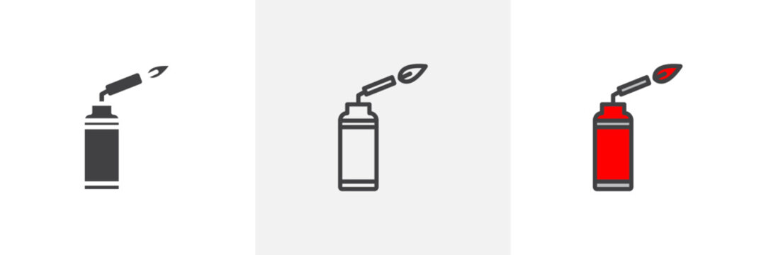 Blowtorch colored icon set