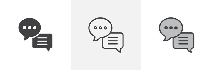 Text chat colored icon set