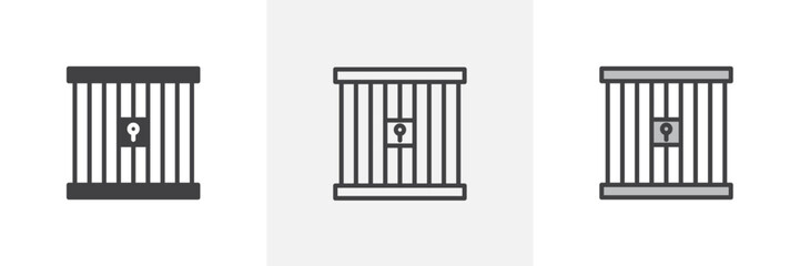 Prison colored icon set