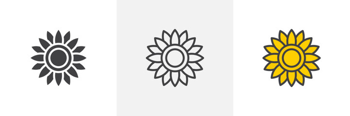 Gerbera colored icon set