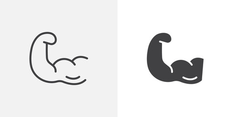 Strong arm colored icon set