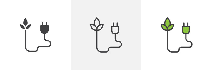 Biomass energy colored icon set