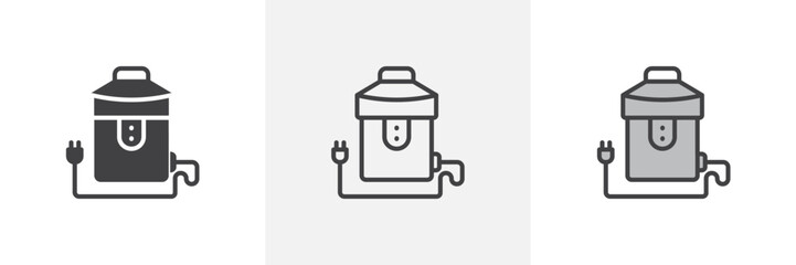 Garbage disposal colored icon set