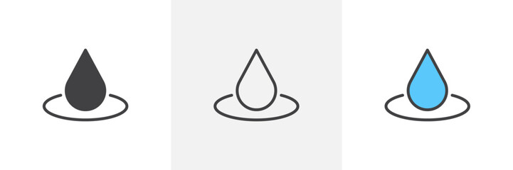 Drop icon symbol collection on white background.