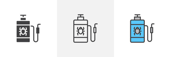 Pesticide colored icon set