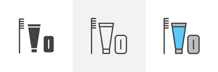 Hygiene kit colored icon set