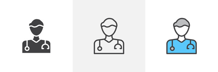 Doctor colored icon set