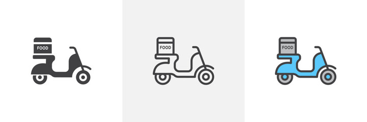 Fototapeta premium Food delivery colored icon set