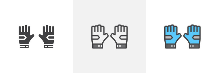 Fitness Gloves colored icon set