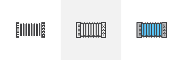 Accordion colored icon set