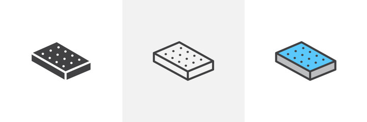 Mattress colored icon set