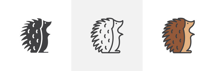 Hedgehog colored icon set © iconic