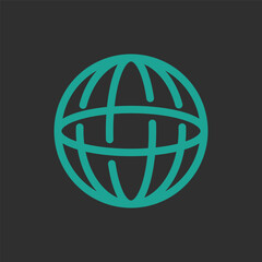 Globe Line Vector icon Web icon Website Earth www Icon 