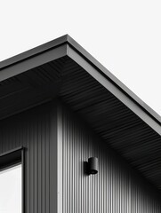 a black and white photo of a house with a window