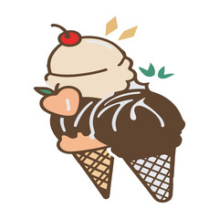 Ice cream logo, with minimalist style. Ice cream silhouette vector, Ice cream silhouette set vector design big pack of illustration and icon